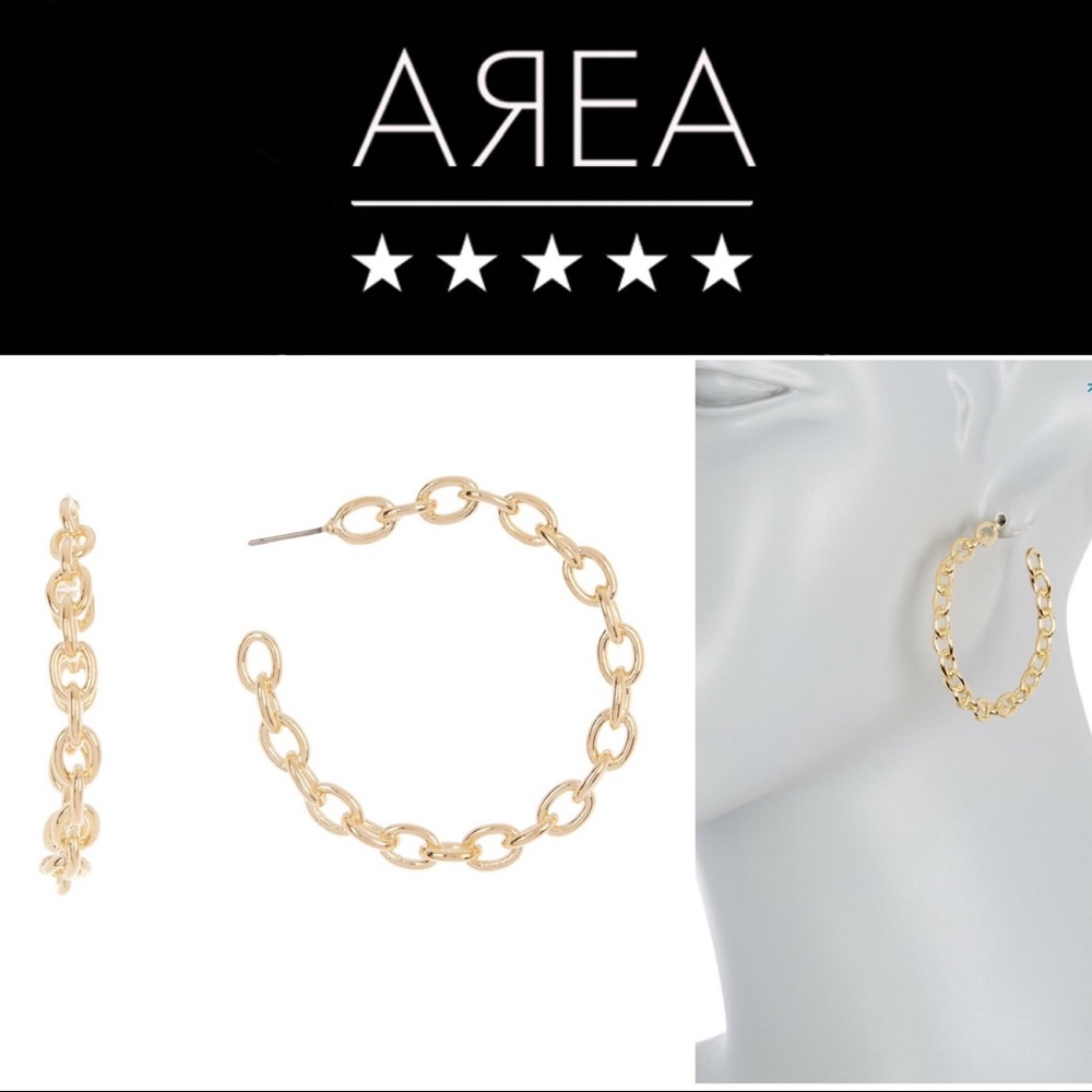 🆕💎⛓ Chain Link Hoop Earrings Gold